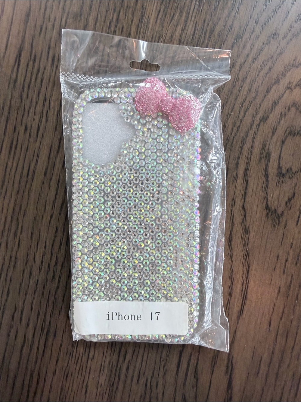 iPhone 17 Sparkling Rhinestone Case with Pink Bow